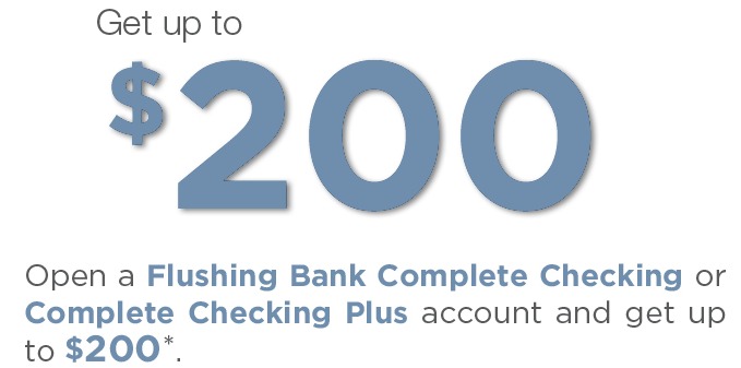 Flushing Bank, $200 Checking Bonus (NY, NJ)