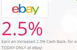 TopCashBack Offering 2.5% Back On Ebay Purchases (Today Only)