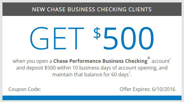Chase Business Checking, $500 Bonus