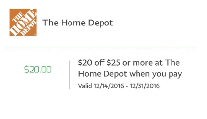 $20 Off $25 At Home Depot With PayPal (Targeted)