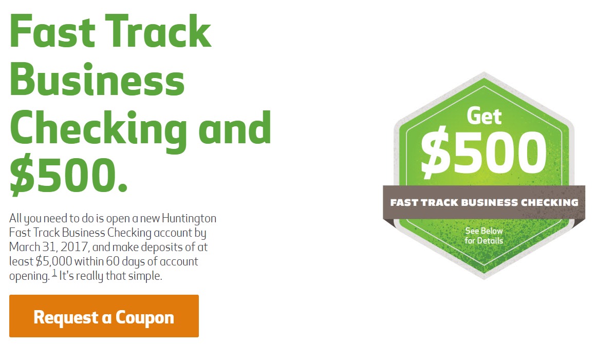 [Expired] Huntington Business Checking Account Bonus, $500 With No DD (Select States)