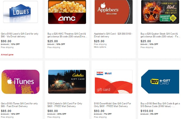 More Discounted Gift Cards On Ebay, Plus 5x UR Points