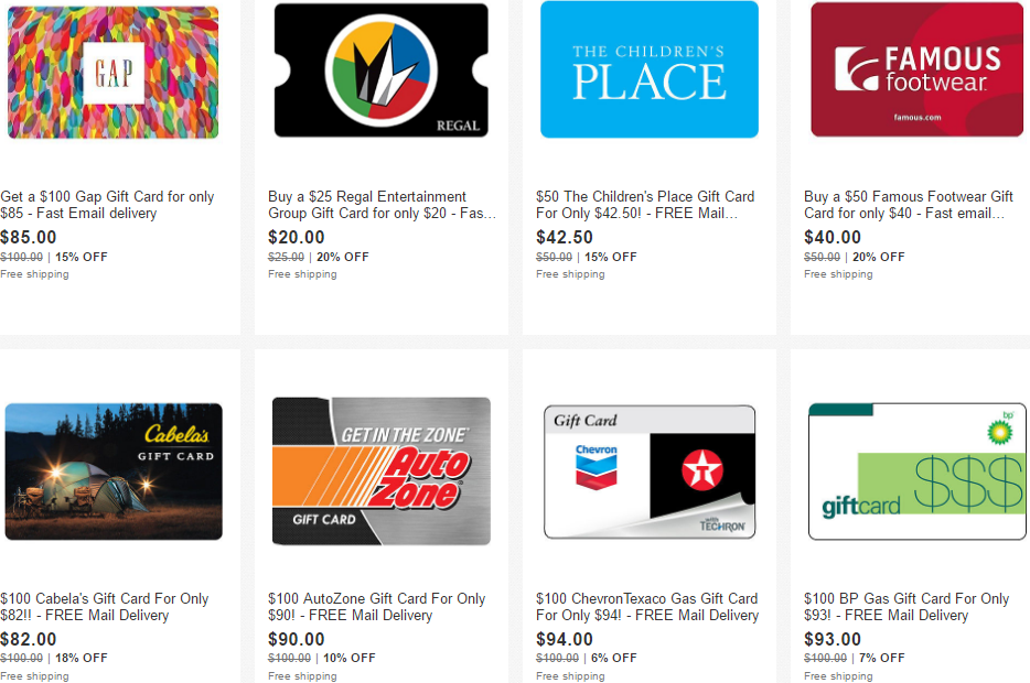Lots Of Discounted Gift Cards On Ebay, Plus 5x UR Points