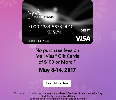 Fee-Free Visa Gift Cards At Macerich Malls This Week