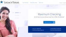 [Expired] LegacyTexas Bank, $150 Checking Account Bonus (TX)