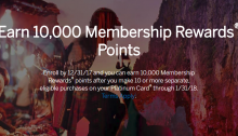 Amex Platinum Spending Offer, Get 10K MR Points With 10 Purchases (Targeted)