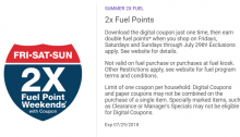 Double Fuel Points Every Weekend on Groceries this Summer at Kroger