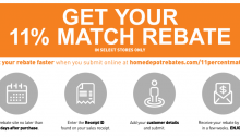 [Expired] Home Depot Rebate, Get 11% Back When You Shop In-Store (7/8-7/14/18)