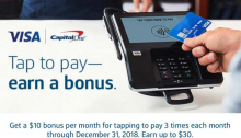 Tap to Pay with Your Capital One Card, Get $30 Bonus