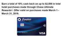 Earn 10X on Hotel Bookings This Month with Chase Freedom/Sapphire Cards