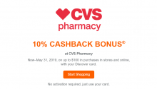 Save 10% at CVS with Discover It Card (Targeted)
