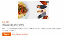 Activate Discover Q3 2019 Bonus Categories,  5% at Restaurants & PayPal