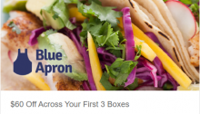 Swagbucks, Sign Up for Blue Apron to Get $75 Bonus