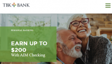 TBK Bank Bonus, Get up to $200 with New Checking Account (Select States)