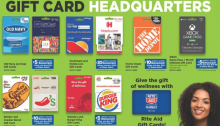 Rite Aid Gift Card Deals: 20% BonusCash for Home Depot, Southwest, Hotels.com and More