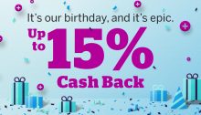 Rakuten Celebrates Birthday with 15% Cash Back Offers
