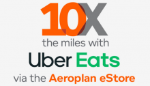Earn 10X Aeroplan Miles on Uber Eats Orders