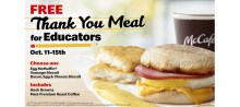 Free McDonald’s Meals this Week for Teachers and Other Educators